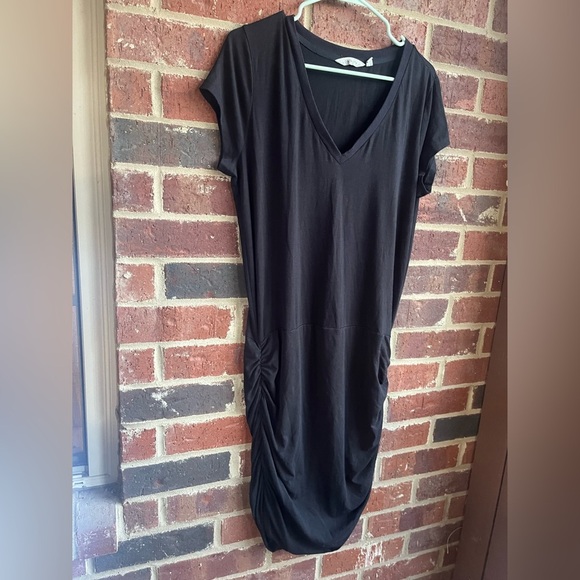 Athleta Black Topanga Ruched Dress Size Large - Picture 3 of 10